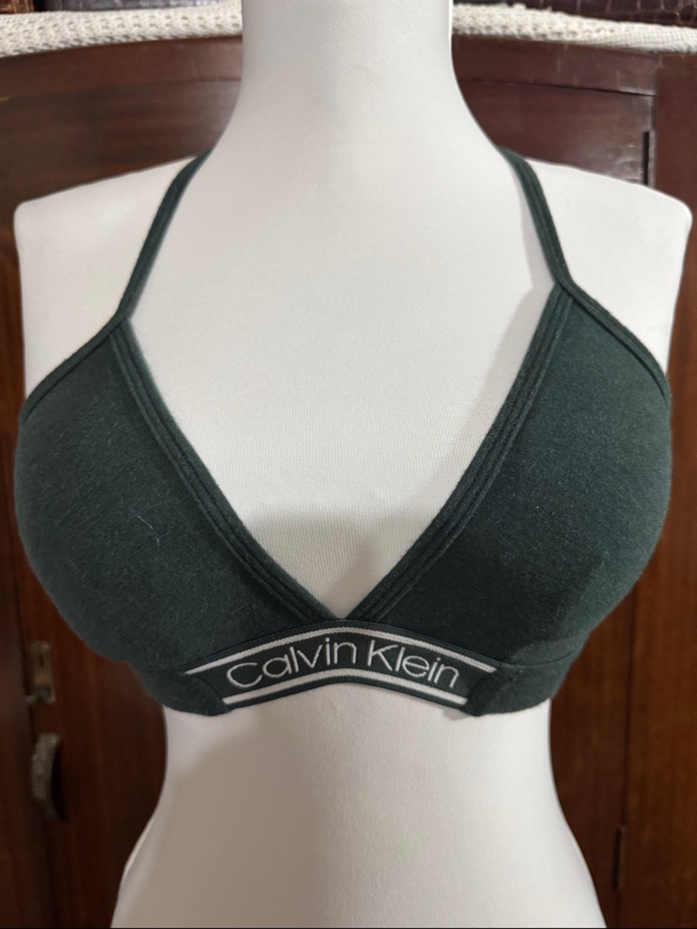 Calvin Klein Forest Green Triangle Bralette
